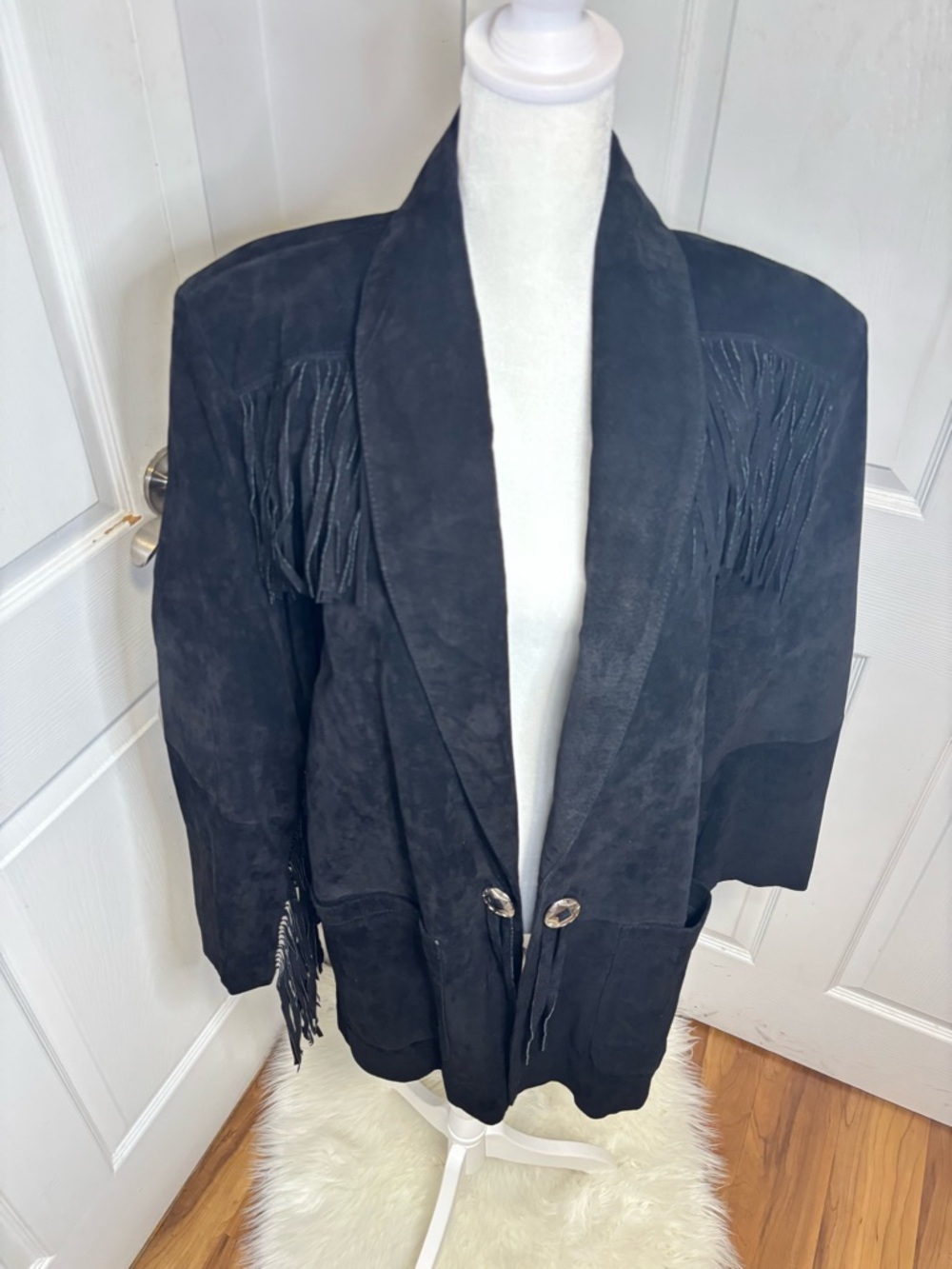 Arrow Black Suede Fringe Leather Jacket